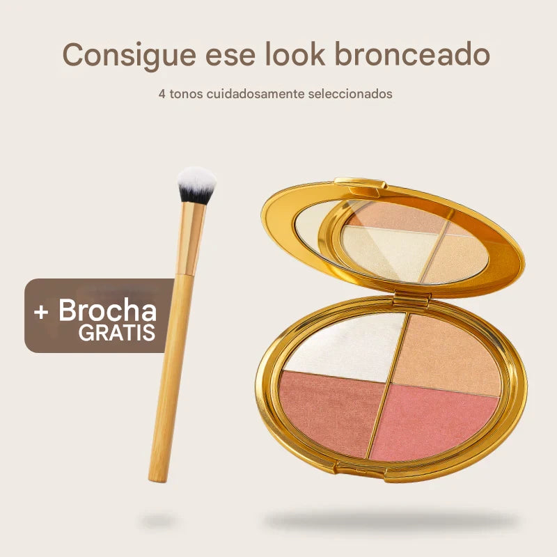 Maquillaje Esencial 4 en 1 - Todo lo que necesitas en una sola paleta.