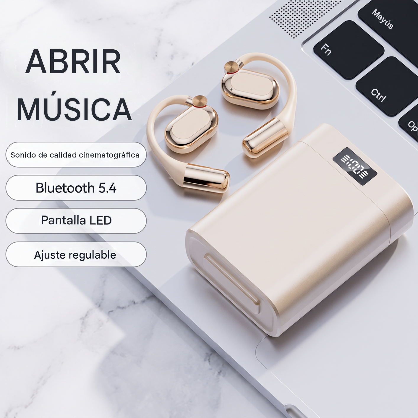 OpenAir 3 en 1: auriculares, batería externa y luz LED