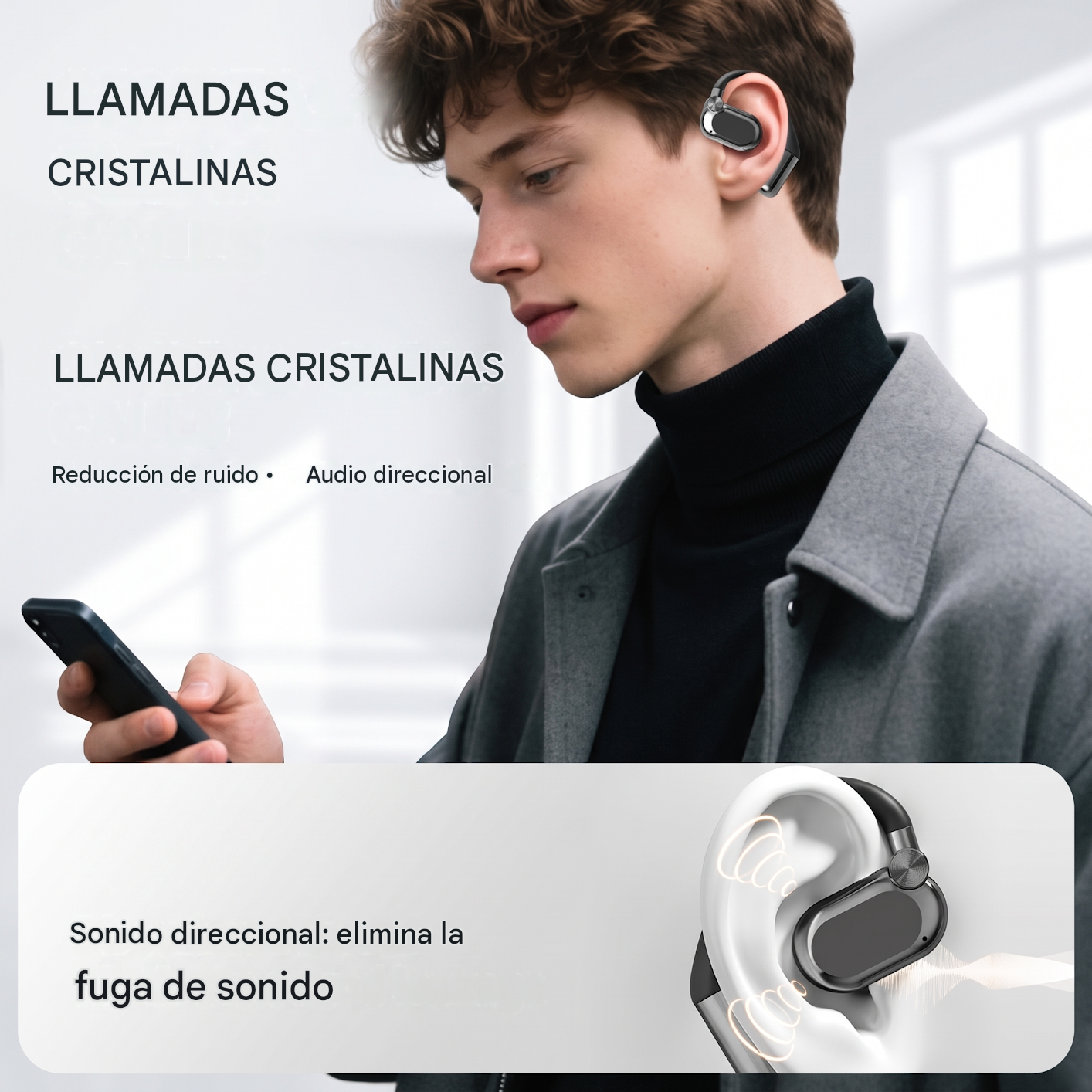 OpenAir 3 en 1: auriculares, batería externa y luz LED