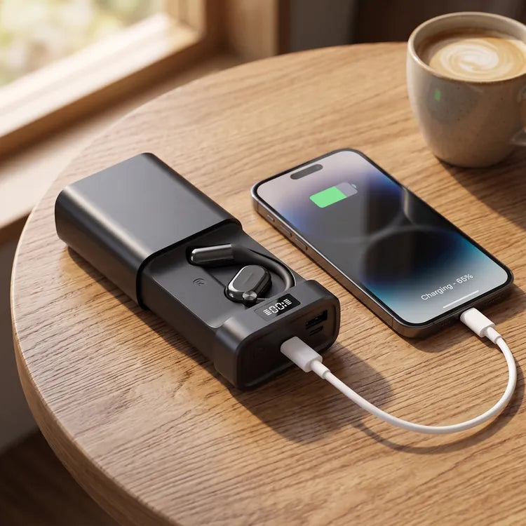 El estuche cargando un móvil por USB-C